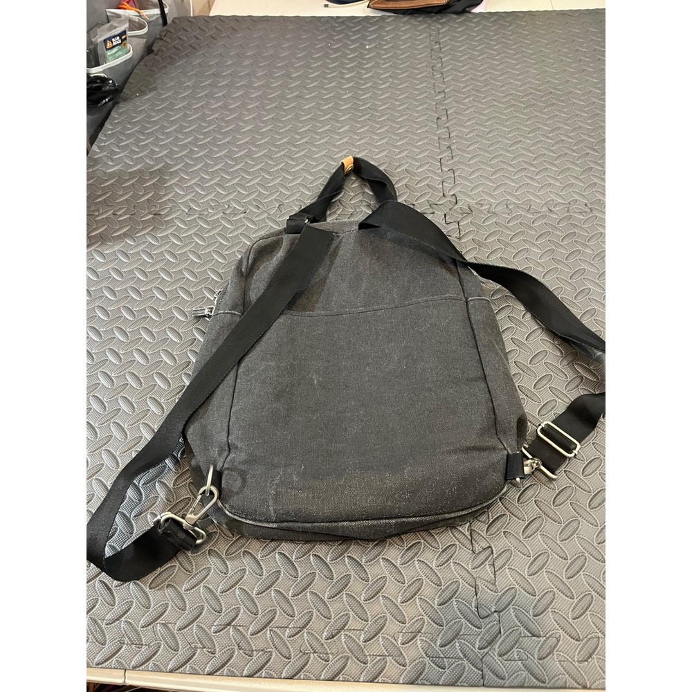 QWSTION Backpack Unisex O/S Black Canvas Convertible Tote Bag Zurich Design - Picture 6 of 11